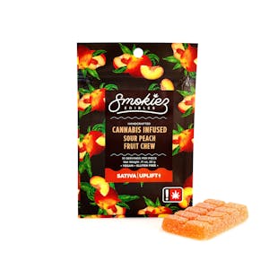 Smokiez | Sour Peach | Single Scored Fruit Chew | 100mg