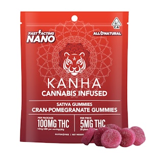 Kanha Nano | Cran Pomegranate Punch | Gummies | 100mg