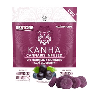 Kanha Nano | Acai Blueberry 2:1 | CBG Gummies | 100mg