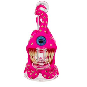 Pink Octopus Dab Rig w/ Blue Eyes