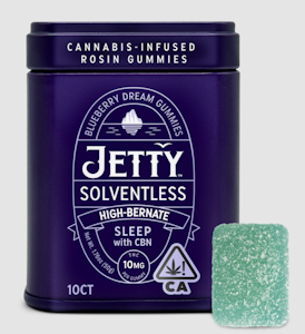 Jetty | Blueberry Dream | High-Bernate CBN | Solventless Rosin Gummies 10pk |100mg