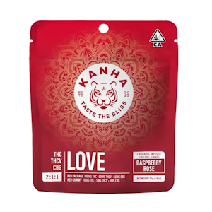 Kanha Nano | Raspberry Rose 2:1:1 | THCV + CBG Love Gummies | 100mg