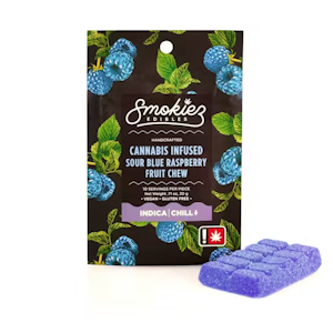 Smokiez | Sour Blue Raspberry | Single Scored Fruit Chew | 100mg