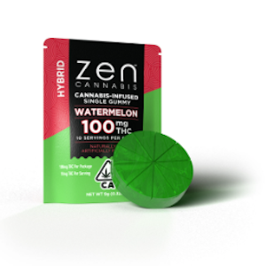 Zen Cannabis | Watermelon | Fast Acting Single Hybrid Gummy | 100mg