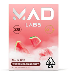 Mad Labs | Watermelon Sorbet | All-In-One Vape | 2g